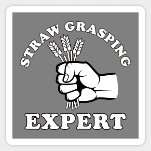 Straw Grasping Expert (Light on Dark) Sticker